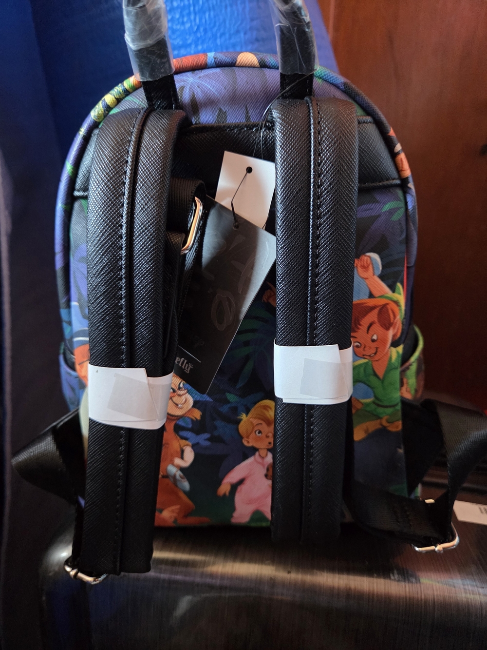 Loungefly Disney Peter Pan Mini Backpack in Green, Blue, Black - Picture 3 of 4